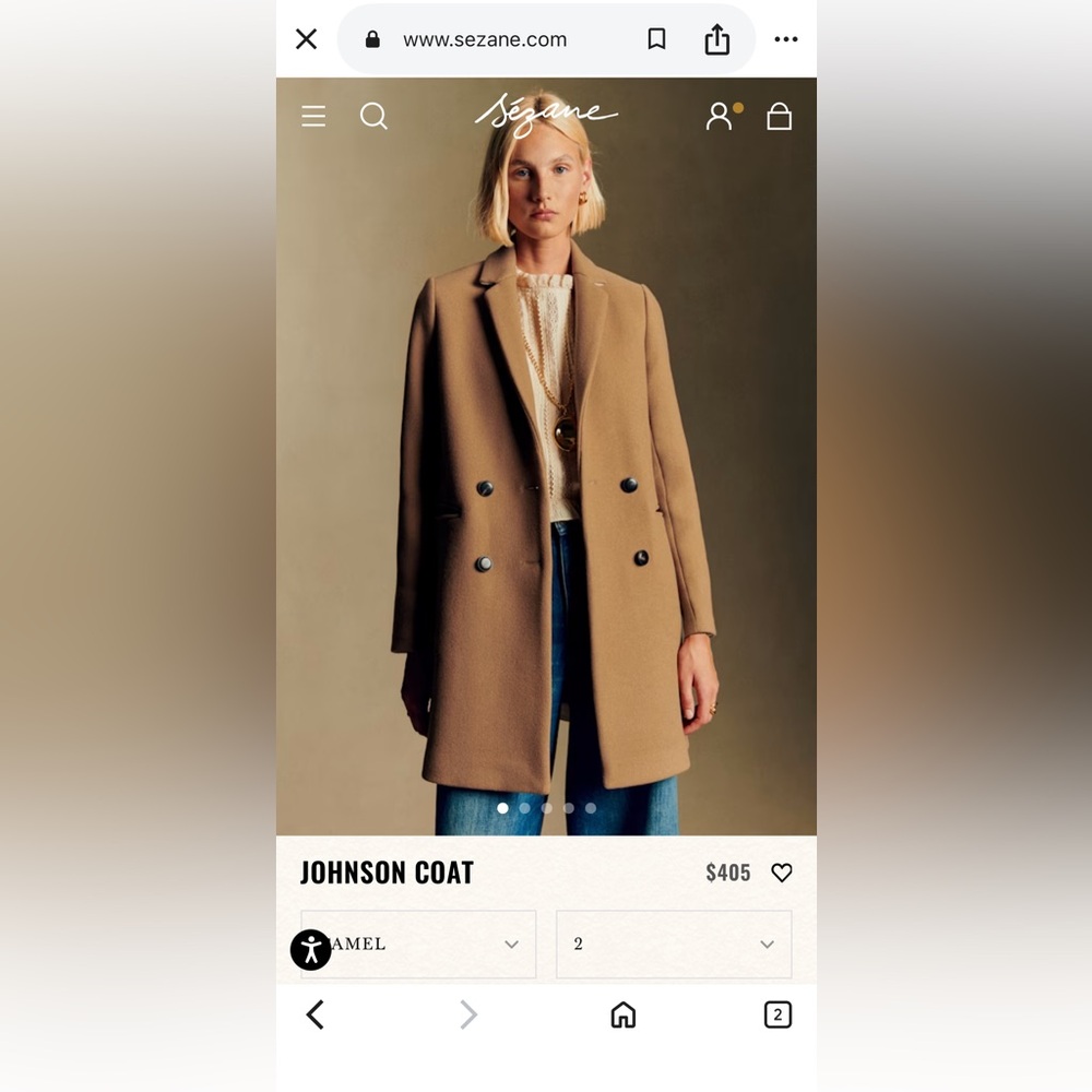 Women's Tan Double-Breasted Coat